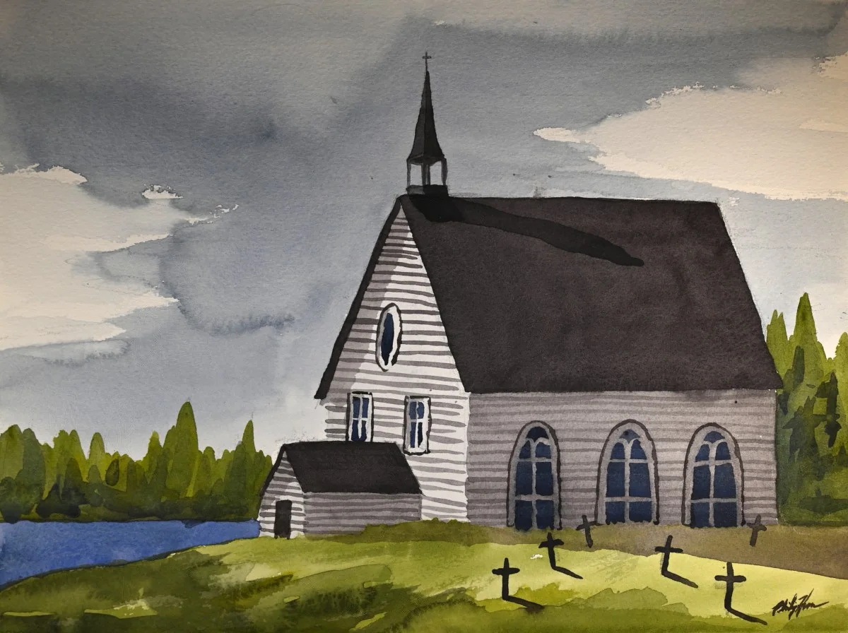 Afternoon at Saint Sylvesters, a watercolor artwork by Philip Hossu.