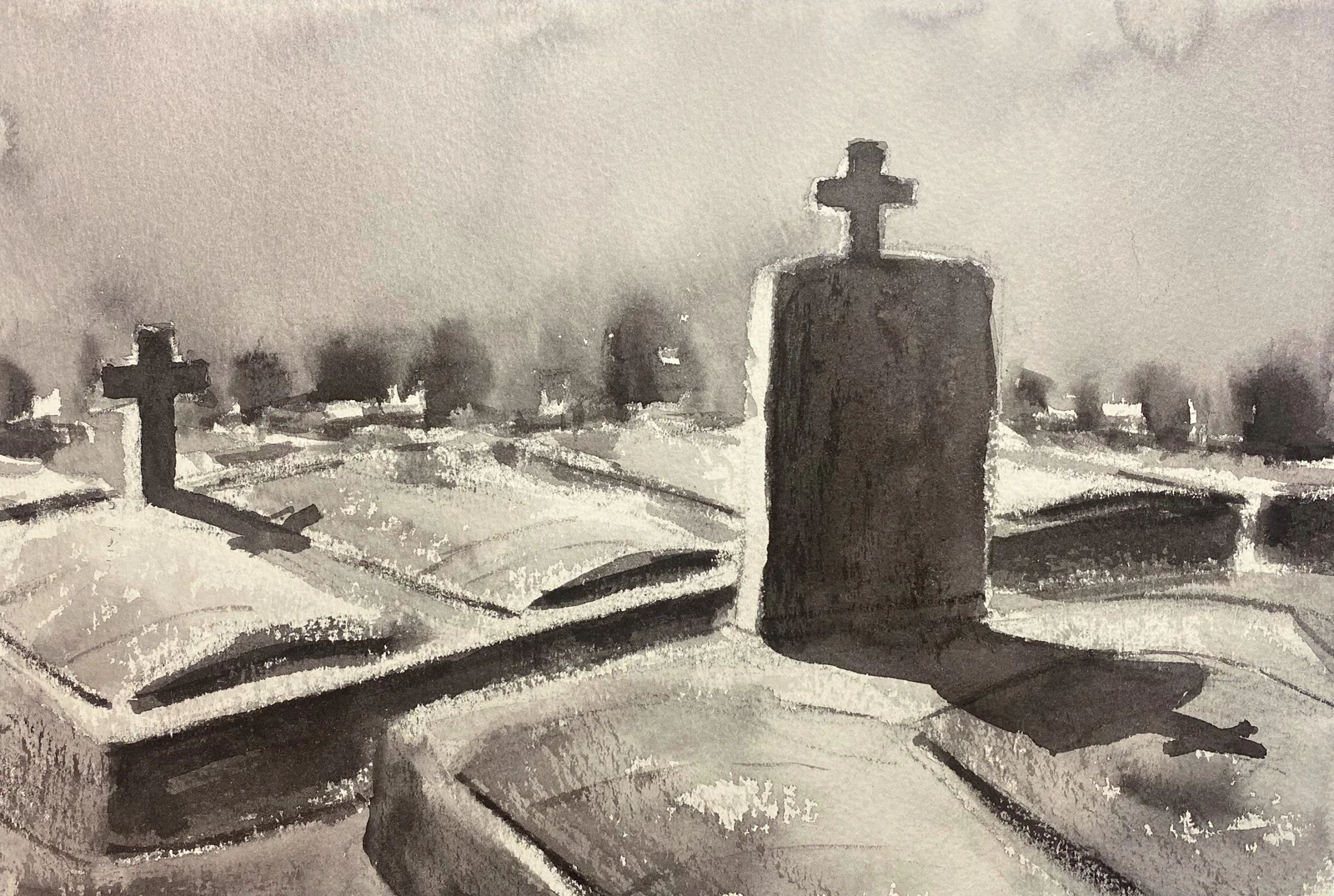 At Rest, a watercolor landscape by Philip Hossu.