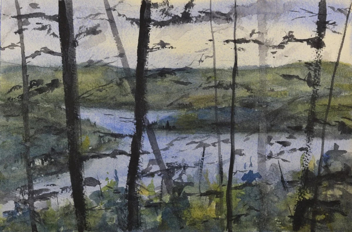 Beliș, a watercolor artwork by Philip Hossu.