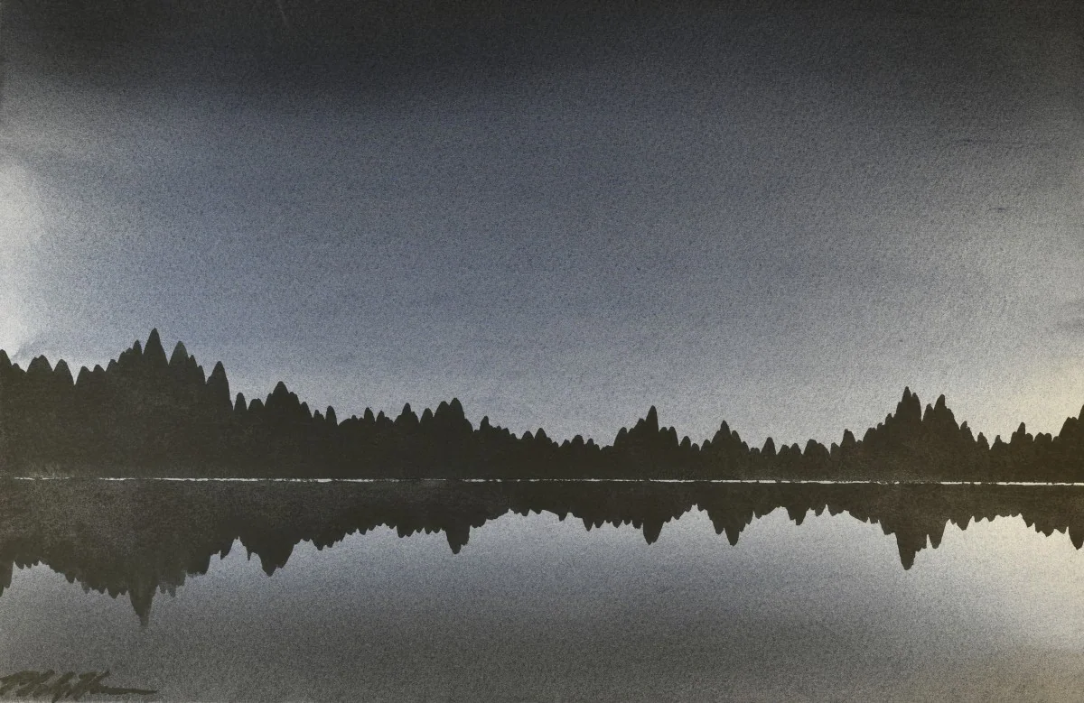 Blue Lake, a watercolor artwork by Philip Hossu.
