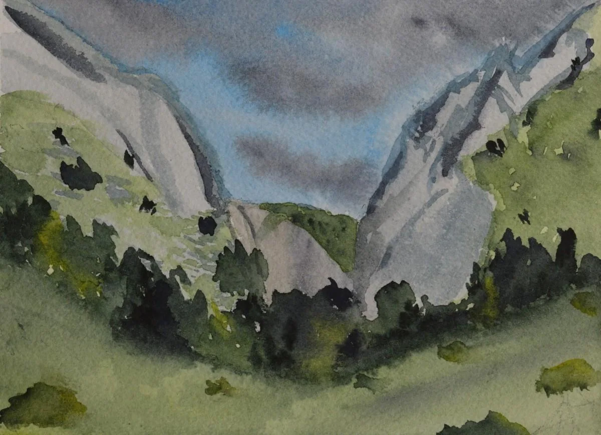 Cheile Turzii I, a watercolor artwork by Philip Hossu.