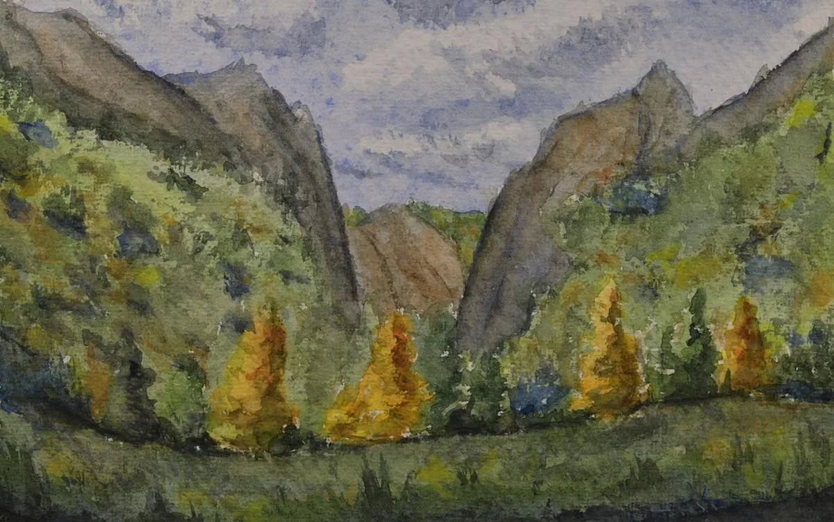 Cheile Turzii II, a watercolor artwork by Philip Hossu.