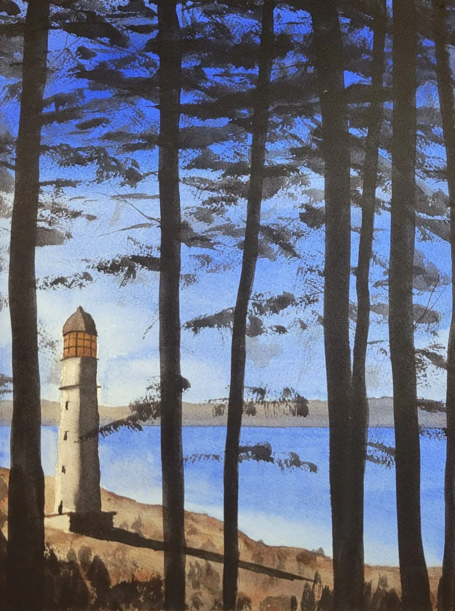 Clearing Composition B, a watercolor artwork by Philip Hossu.