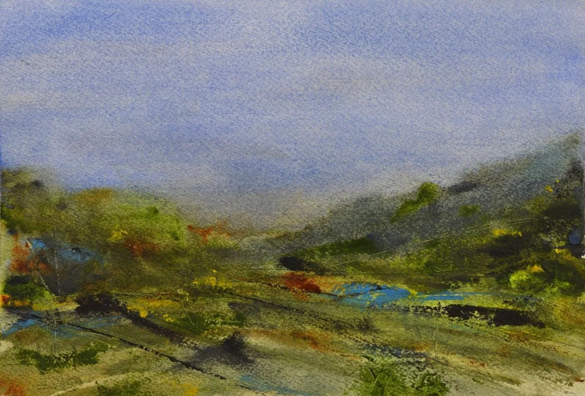 Colorful Fields I, a watercolor artwork by Philip Hossu.