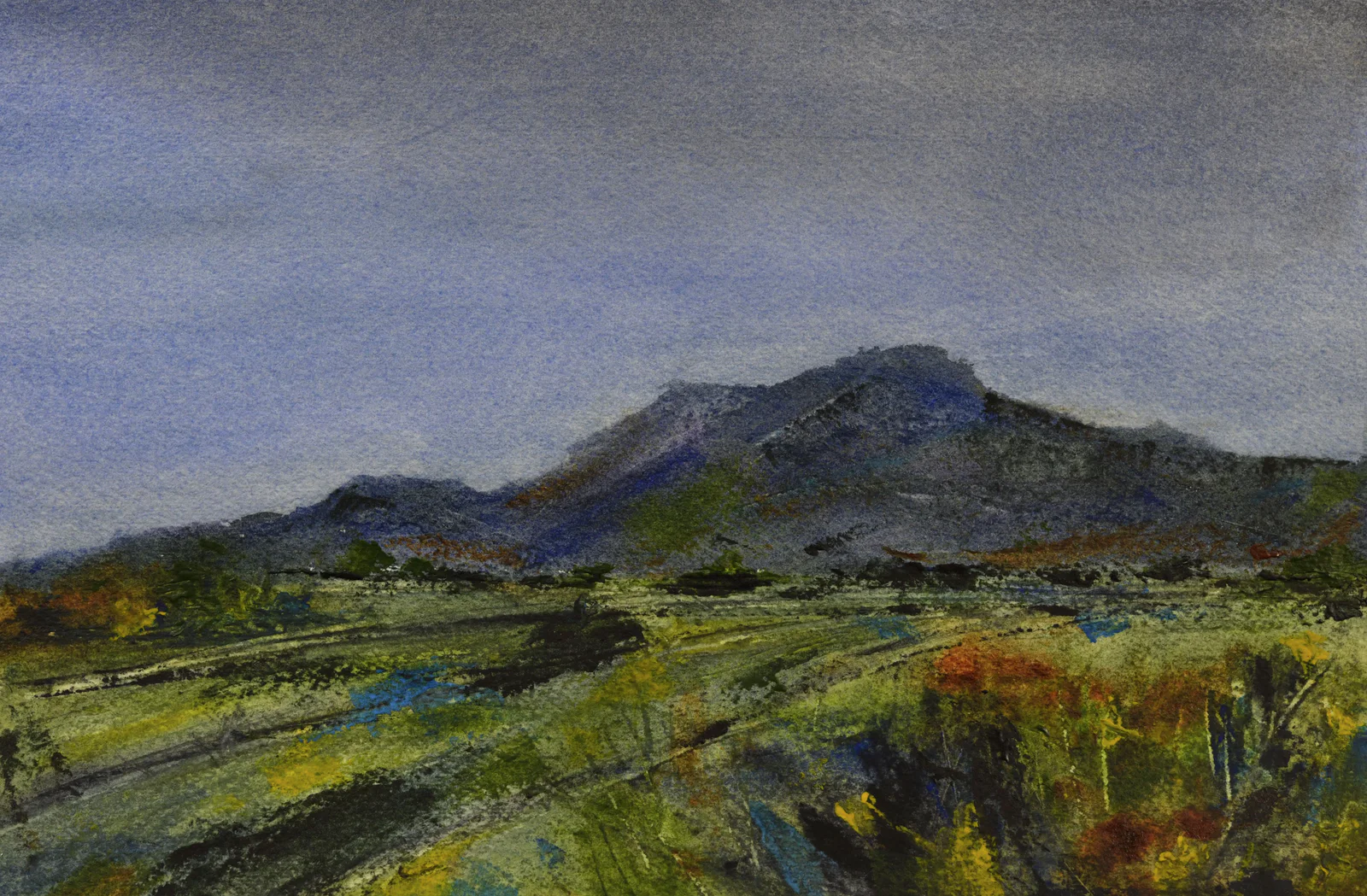 Colorful Fields II, a watercolor artwork by Philip Hossu.