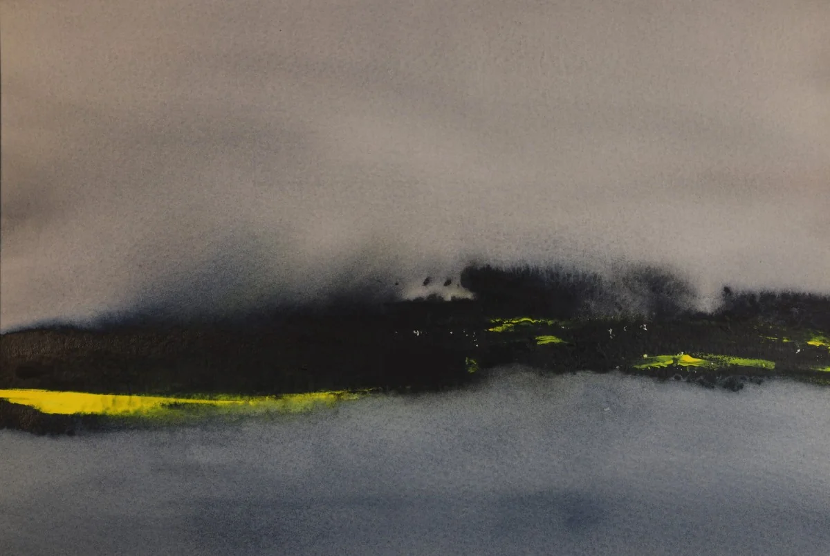 Illness Fragment A, a watercolor artwork by Philip Hossu.