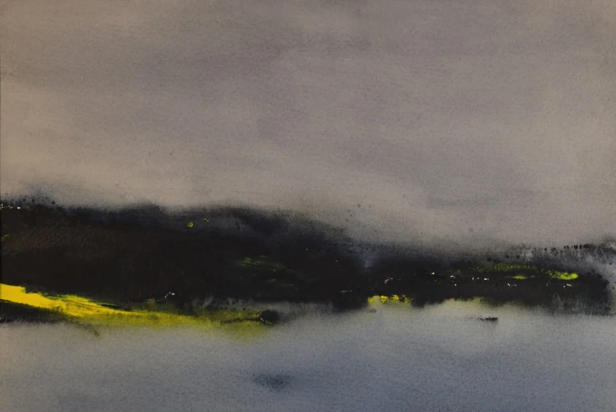 Illness Fragment B, a watercolor artwork by Philip Hossu.