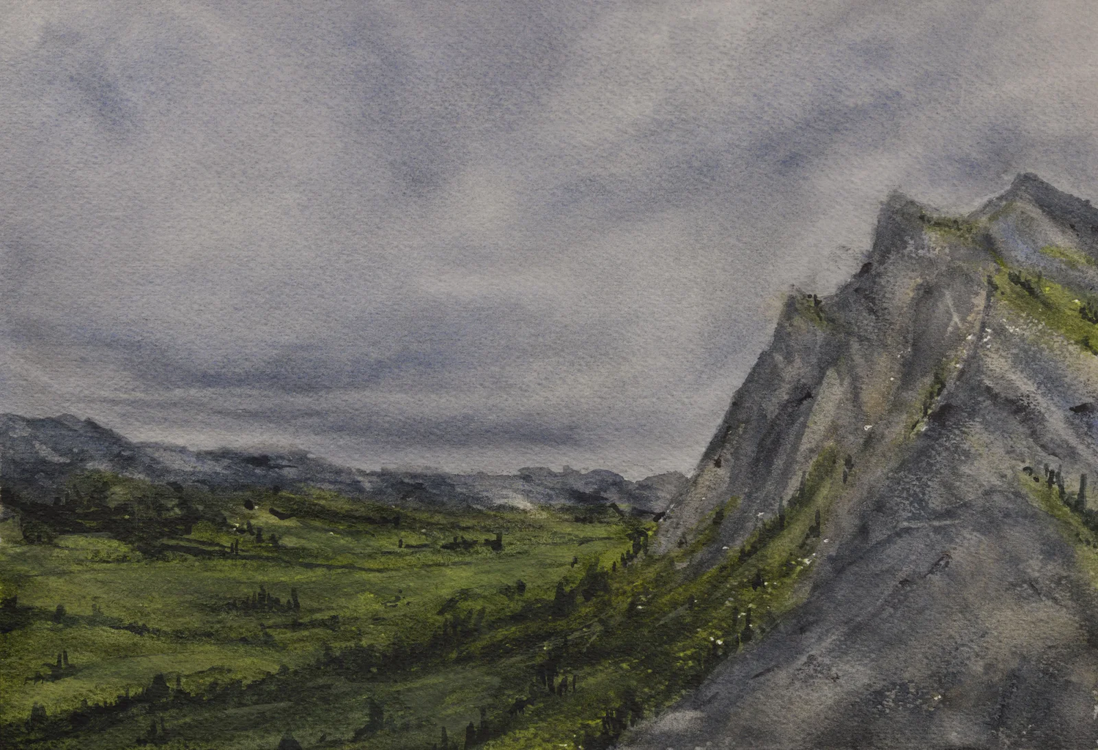 Dolomites, a watercolor artwork by Philip Hossu.