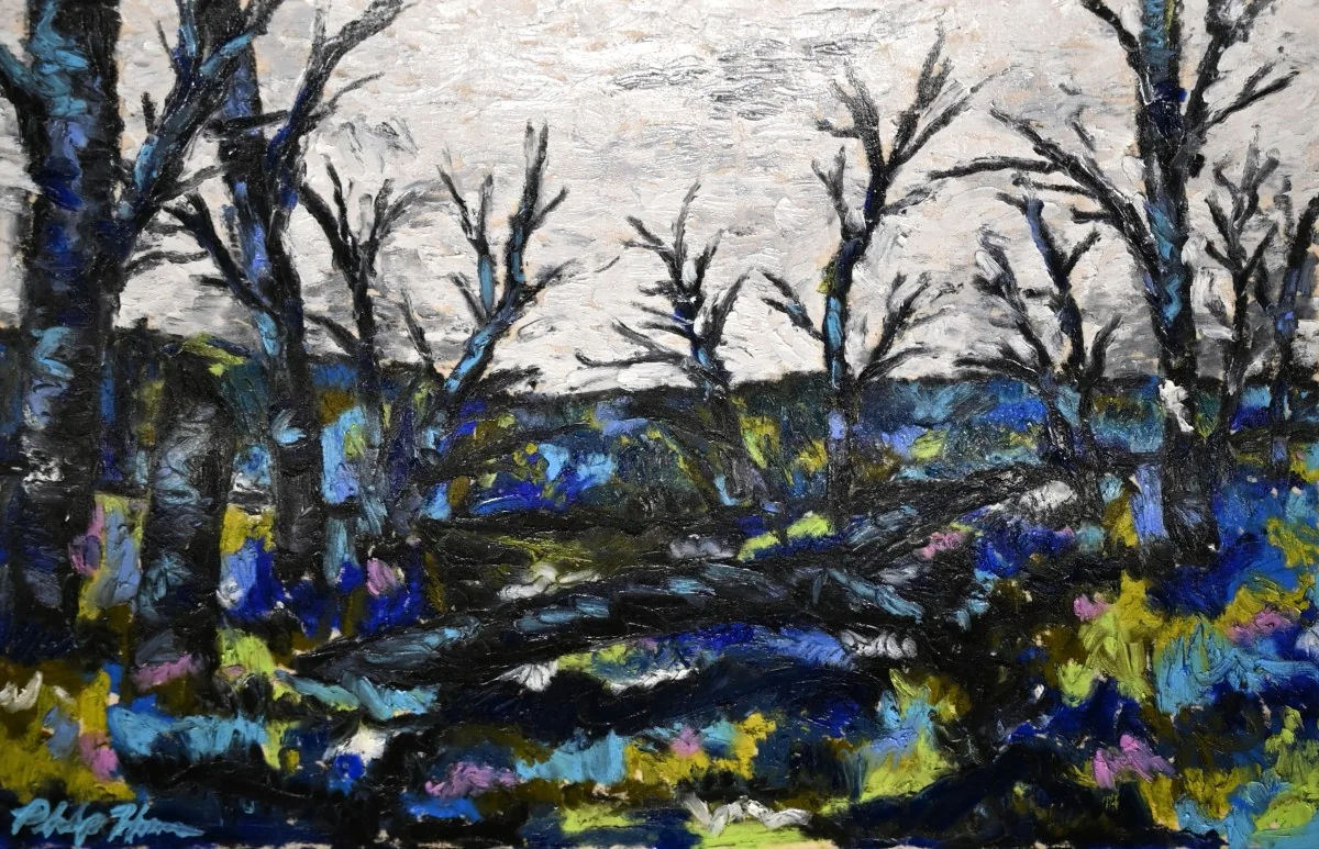 Gholson in Spring I, a oil pastel artwork by Philip Hossu.
