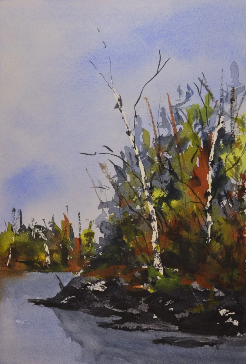 Greenstone Ontario, a watercolor artwork by Philip Hossu.
