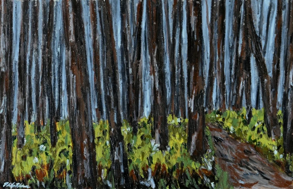 Isolation in the Forest, a oil pastel artwork by Philip Hossu.