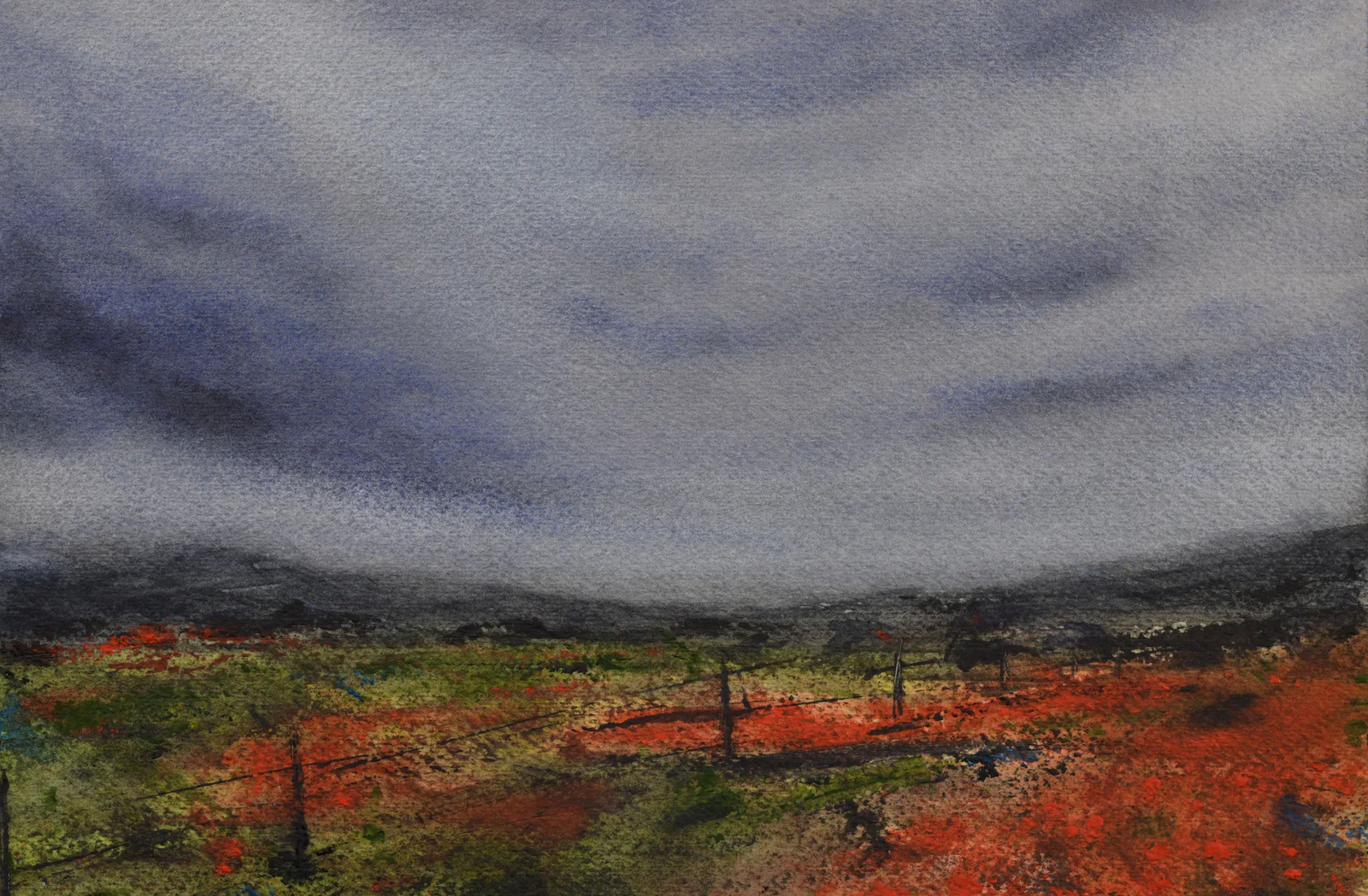 Poppies, a watercolor artwork by Philip Hossu.