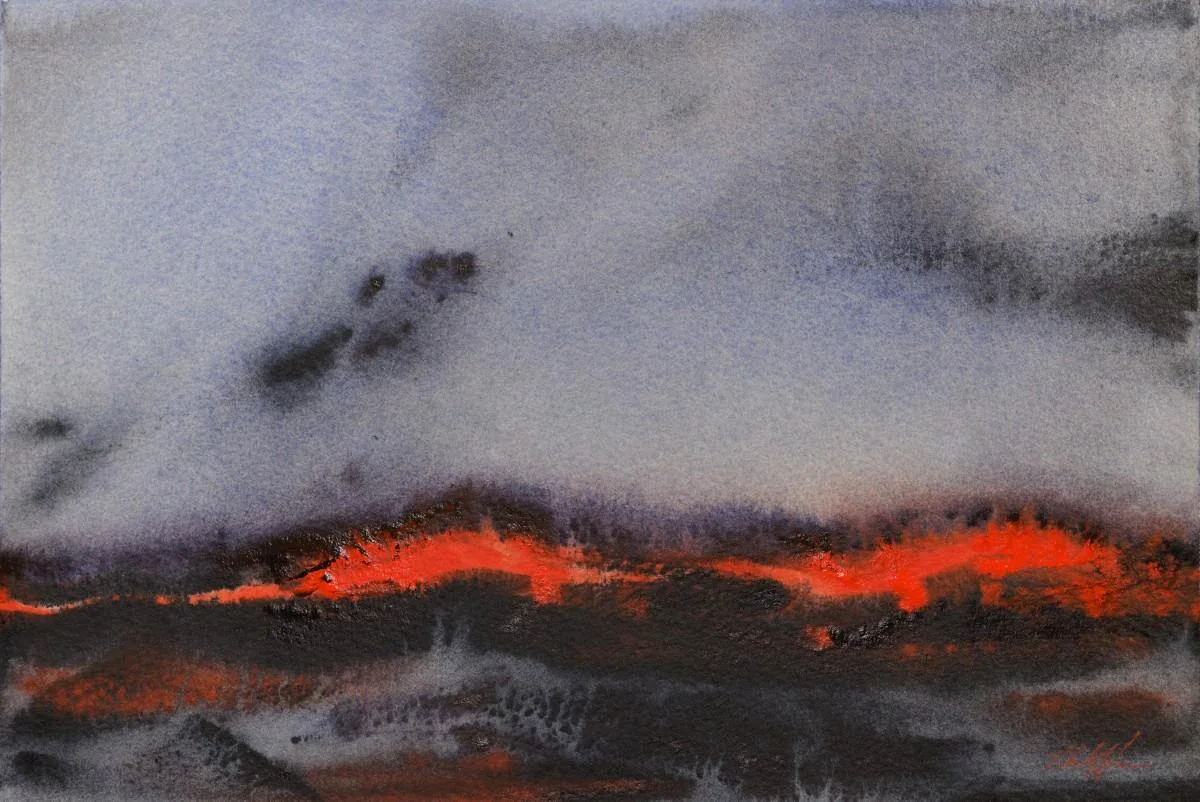 Red-Eye, a watercolor artwork by Philip Hossu.