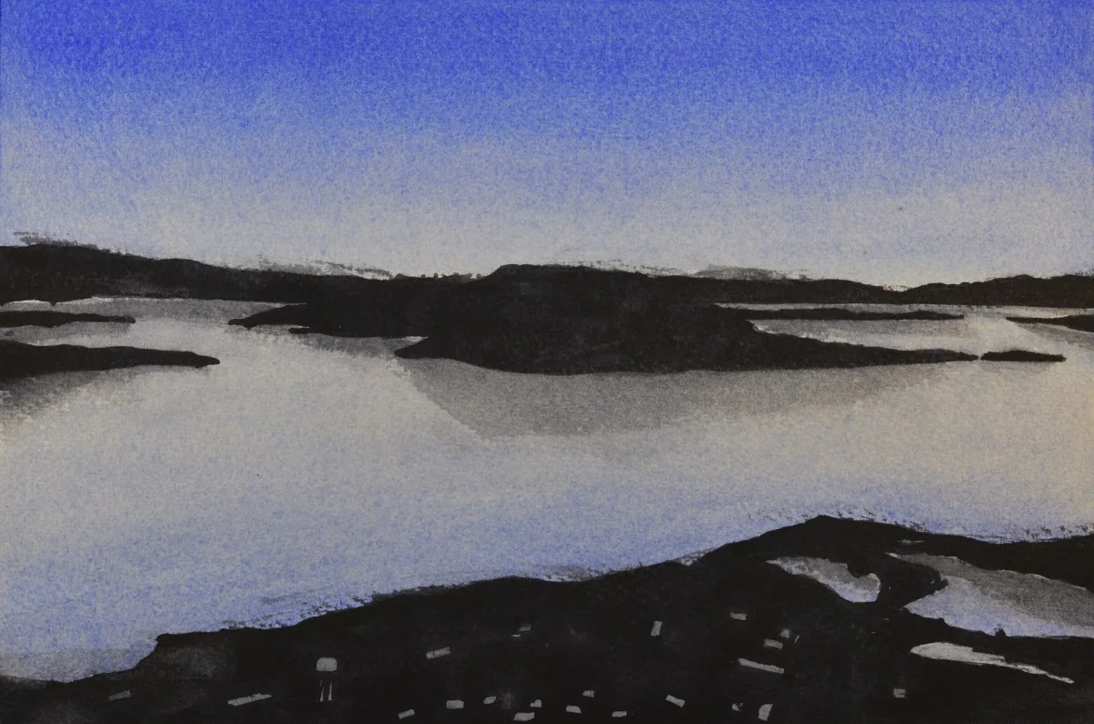 Red Rock, Ontario -- Abstract, a watercolor artwork by Philip Hossu.