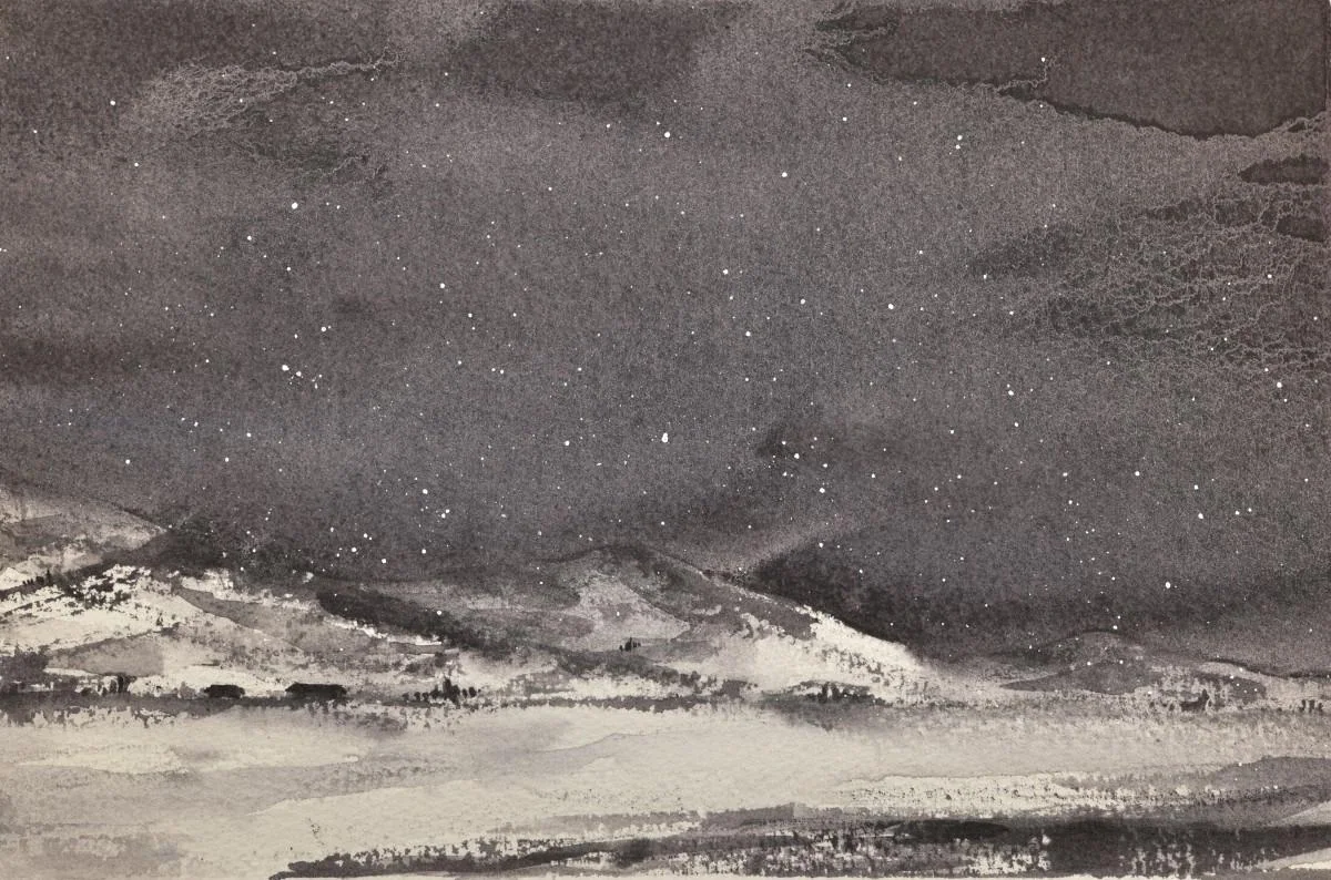 Snow Study I, a watercolor artwork by Philip Hossu.