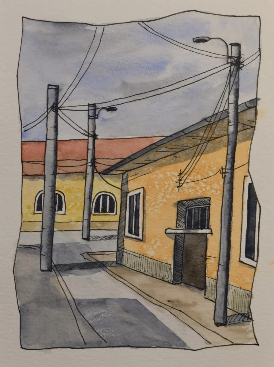 Strada Rovine, a watercolor artwork by Philip Hossu.