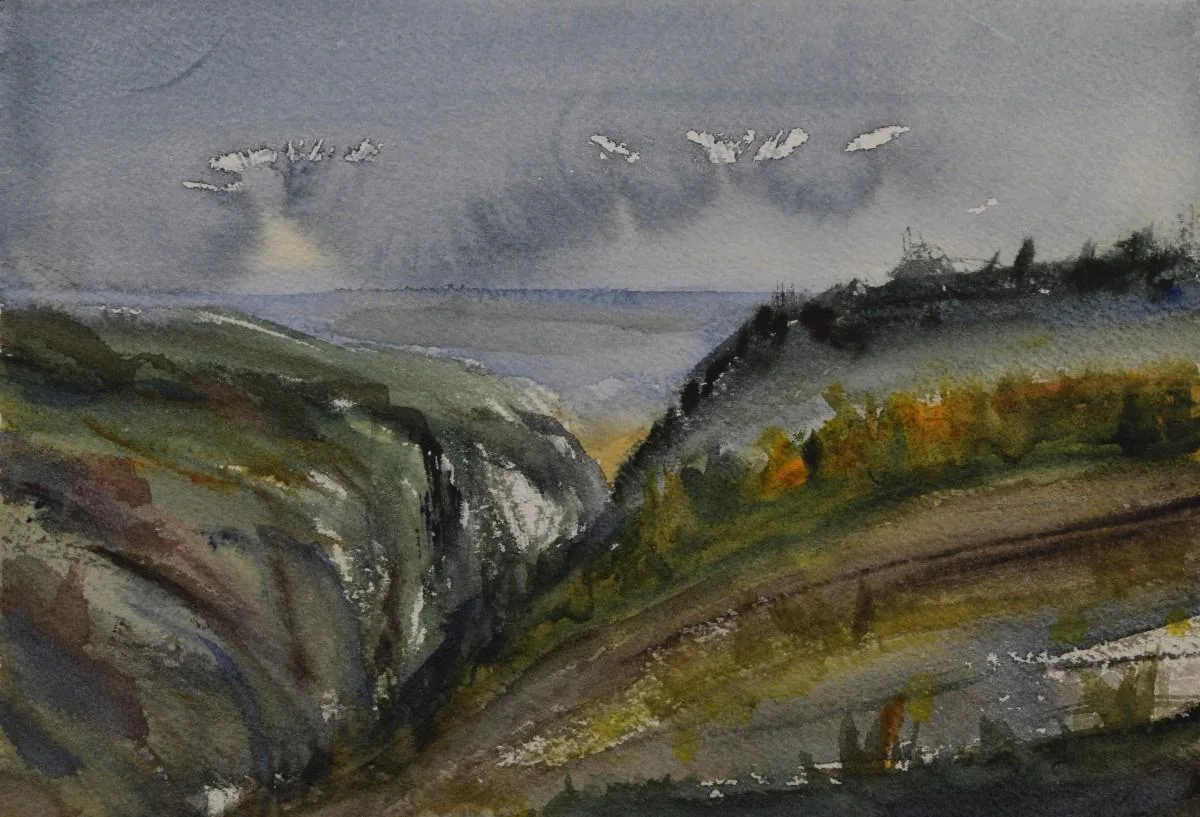 Untitled, a watercolor artwork by Philip Hossu.