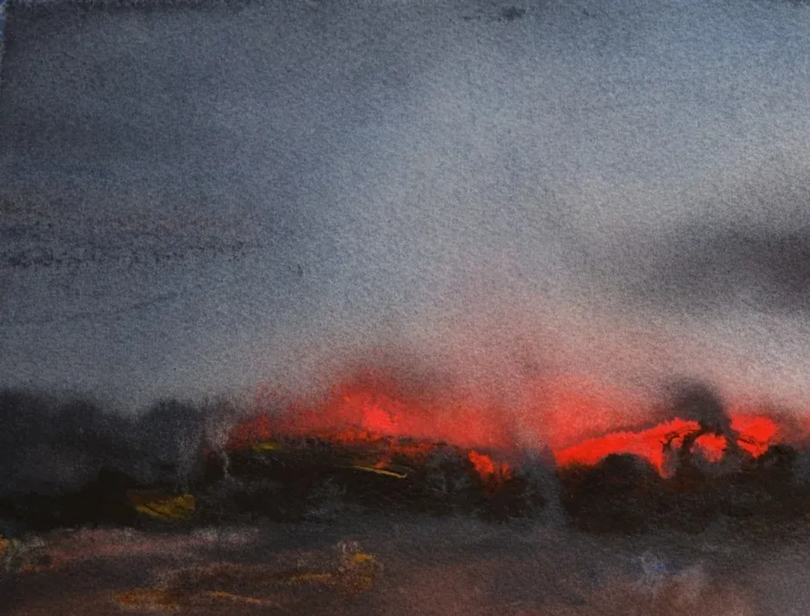 Untitled, a watercolor artwork by Philip Hossu.