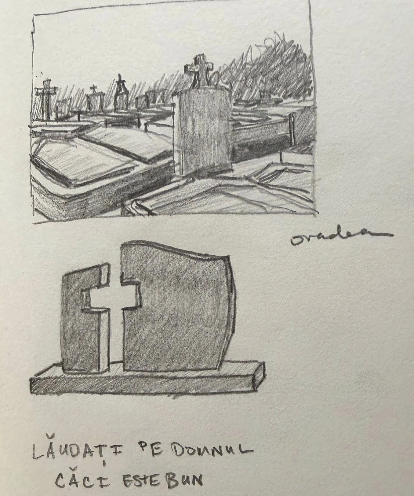 Graphite cemetery and urban studies by Philip Hossu.